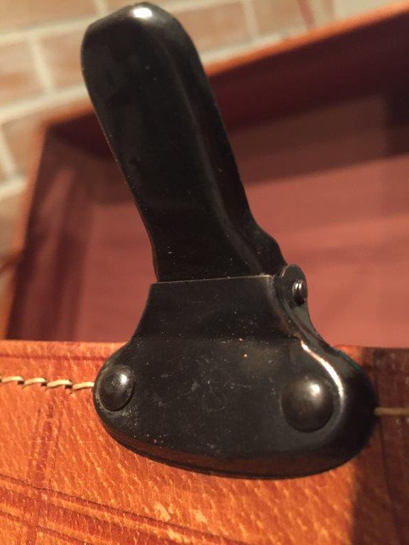 Thick leather suitcase