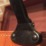 Thick leather suitcase