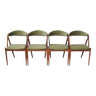 Ensemble de quatre chaises en palissandre, design danois, années 70, designer : Kai Kristiansen