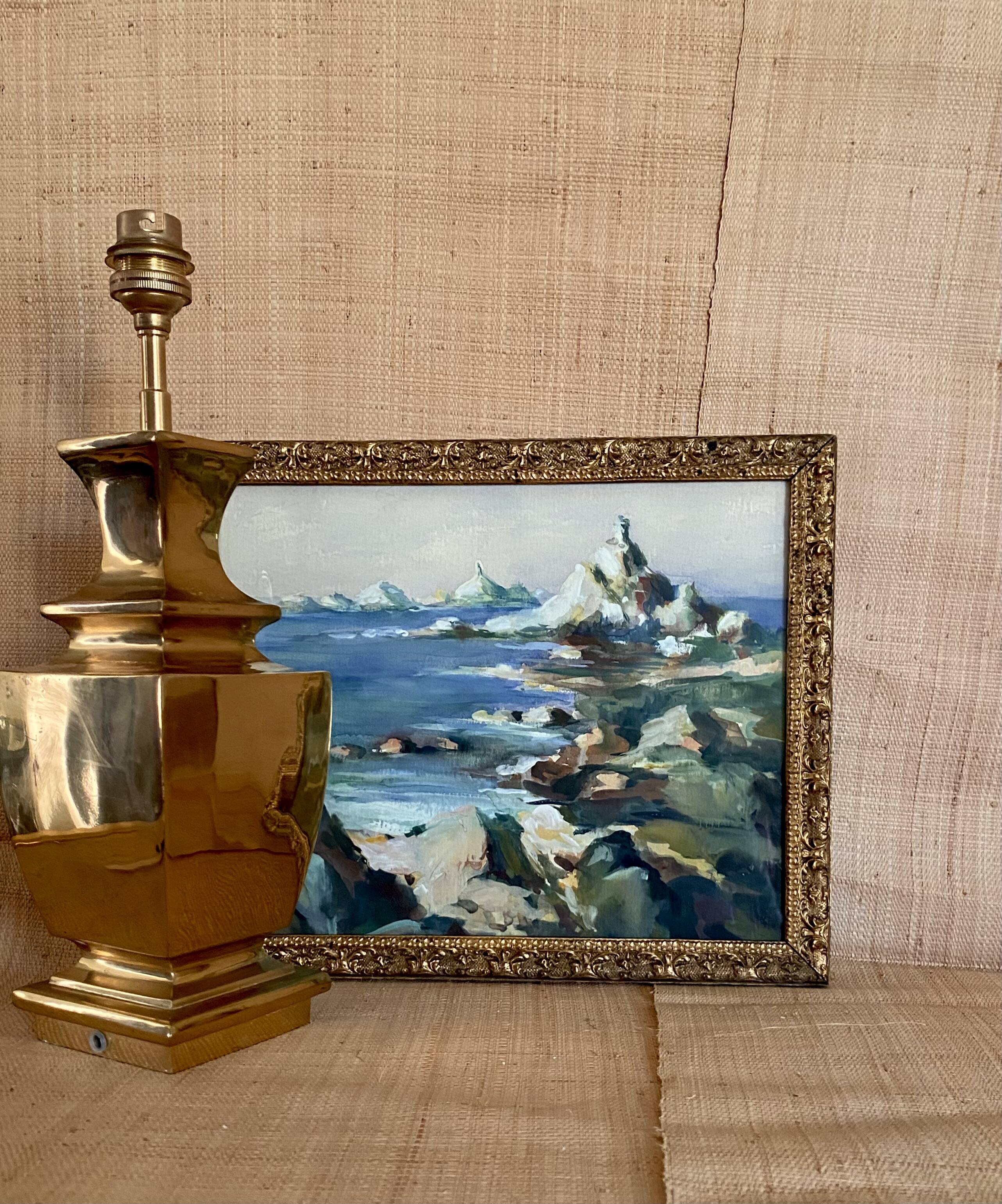 Lampe Regina 1970,  câble tissu 2 M, abat-jour coton