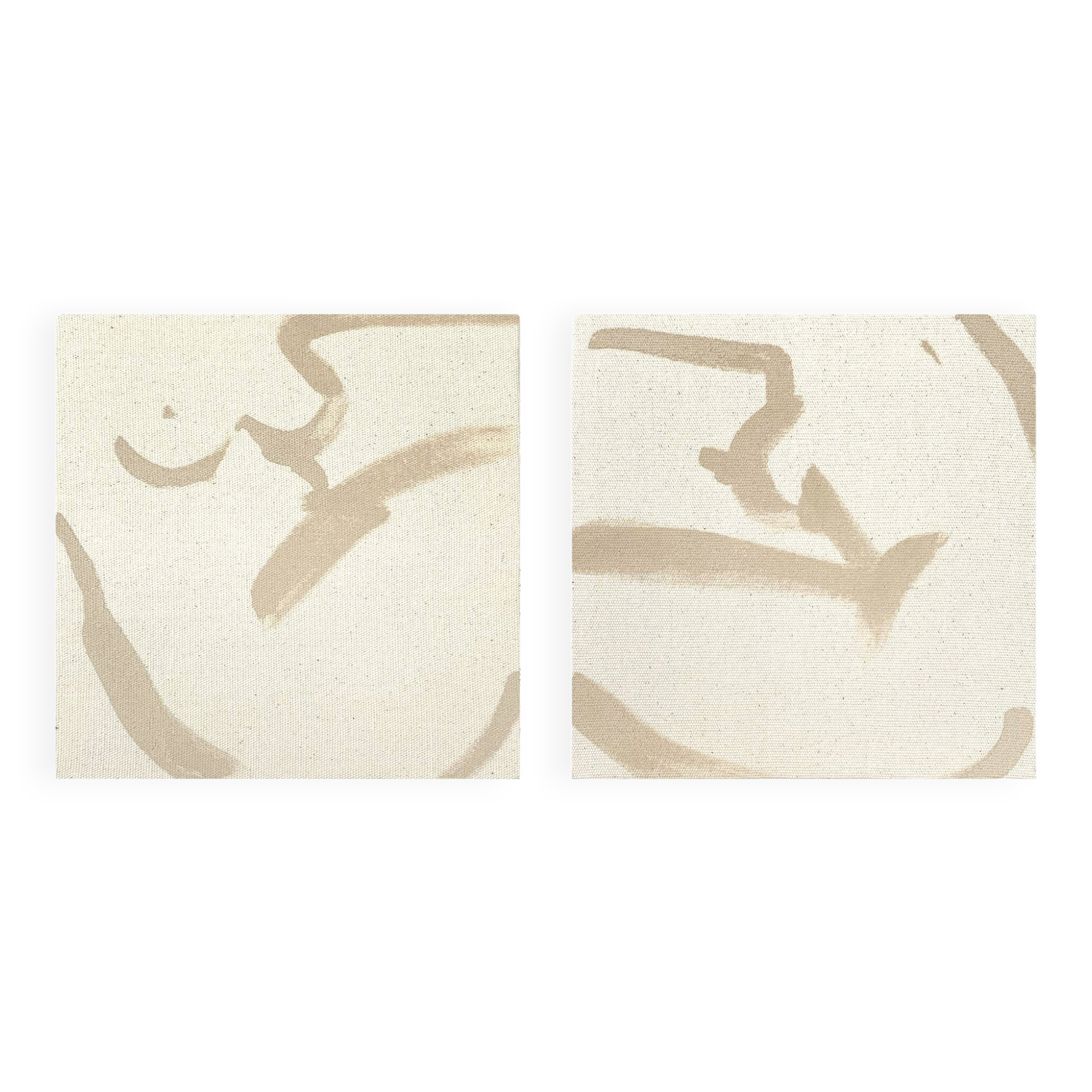 Set of abstract painting on canvas, 20x20cm