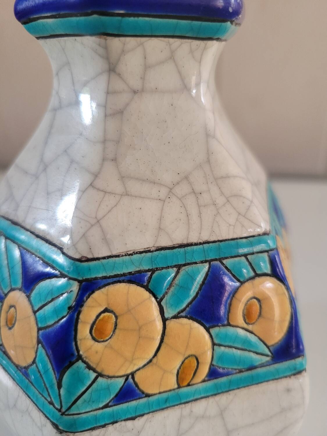 Art Deco ceramic vase from Longwy