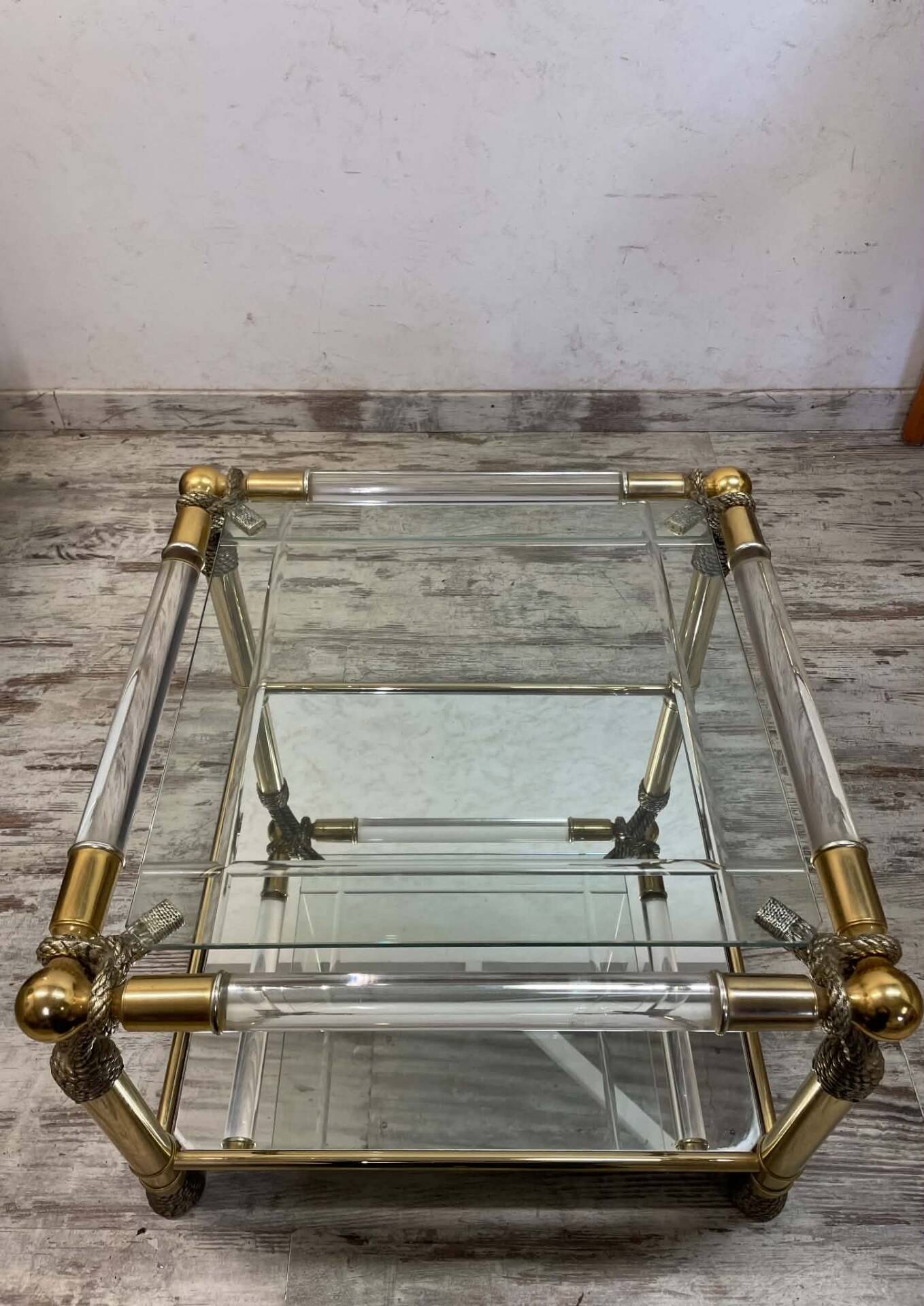Table basse vintage Hollywood Regency 