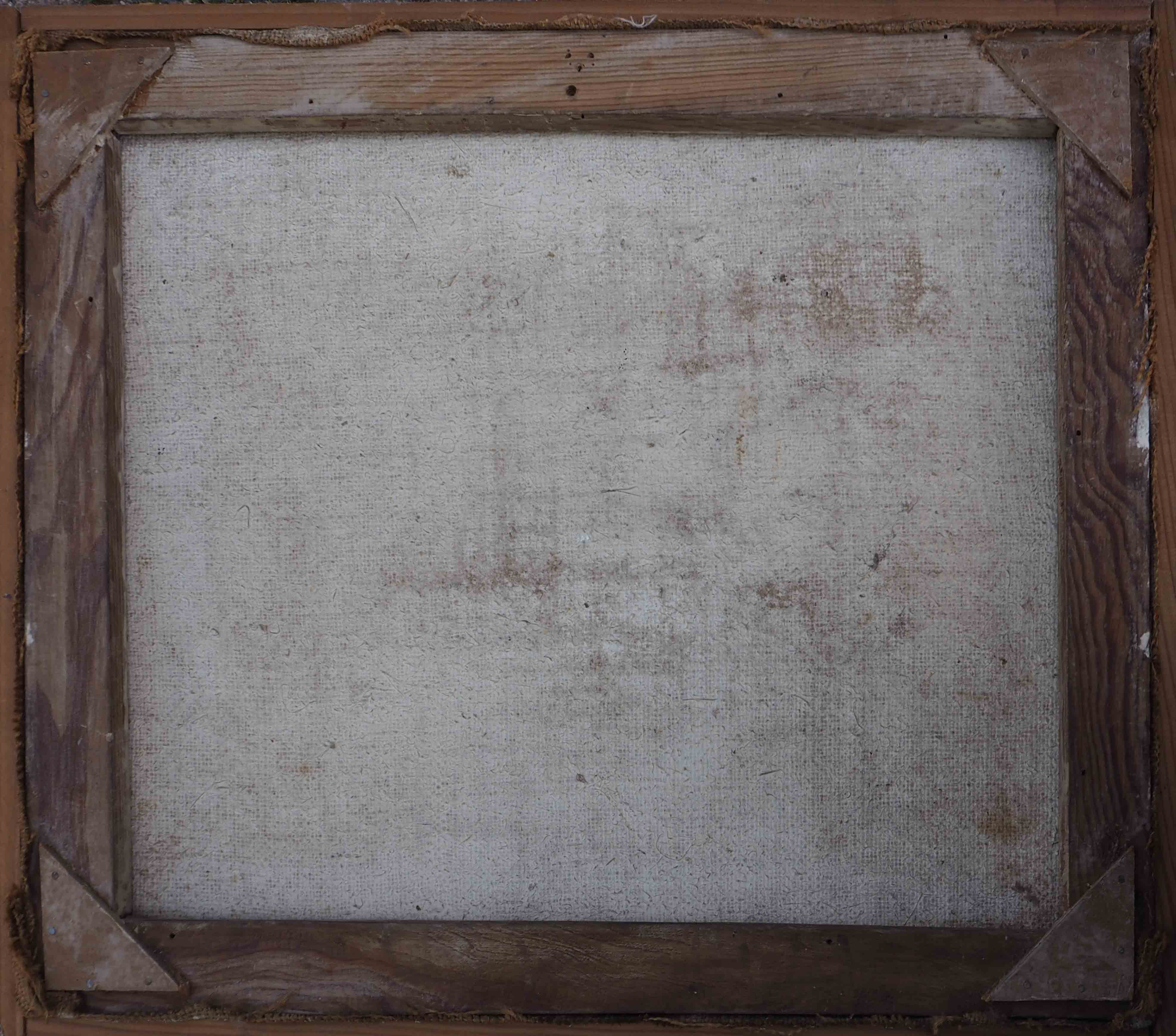 Painting Snowy and wooded river landscape HST signed early twentieth century