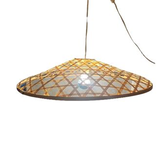 Large wicker rattan pendant light