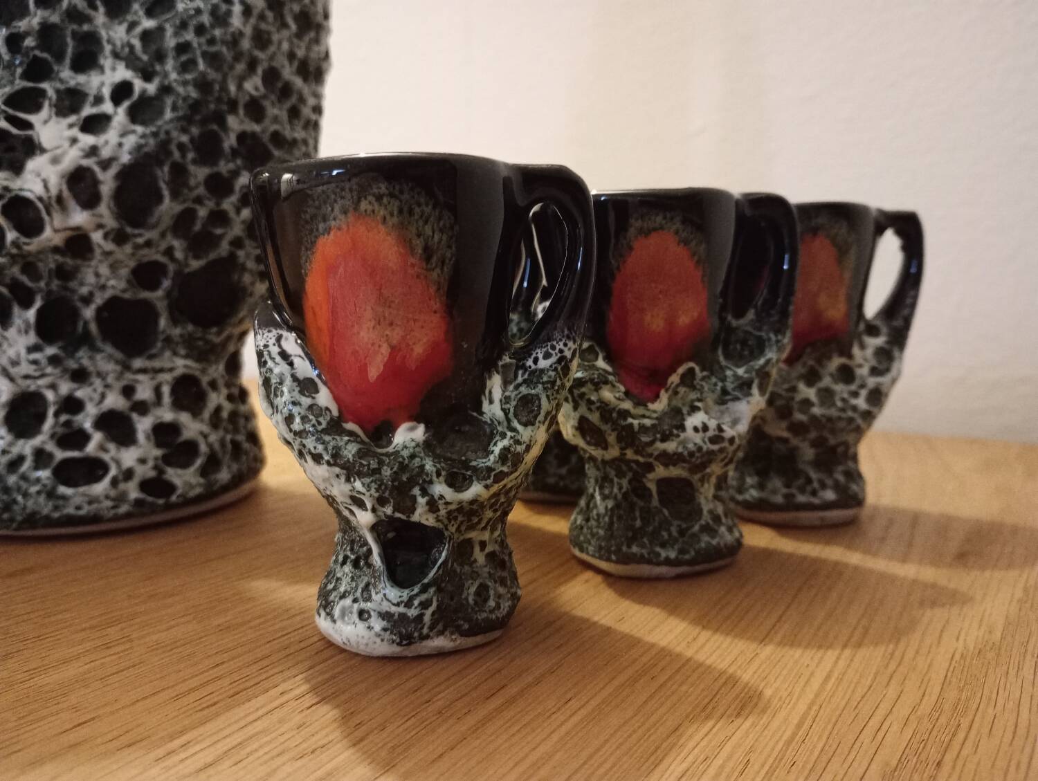 Fat lava ceramic liquor service by vallauris, france