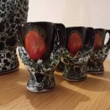 Fat lava ceramic liquor service by vallauris, france