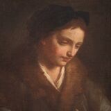 Antique Italian portrait painting from the 17th century