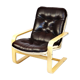 Fauteuil scandinave en cuir capitonné