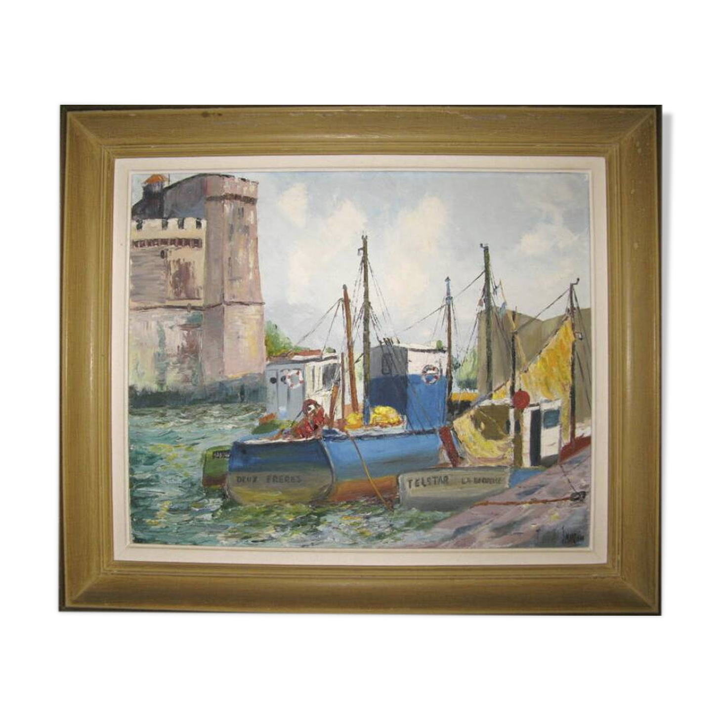 oil painting on canvas, marine signed J. Mary, La Rochelle