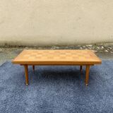 Coffee table with oak checkerboard top, 1960s