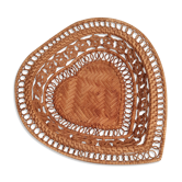 Basket old braided wicker heart shape