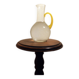 Carafe en verre bullé - anse jaune citron