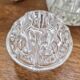 Set of three vintage flowers in transparent molded glass