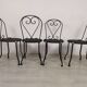 4 black garden chairs