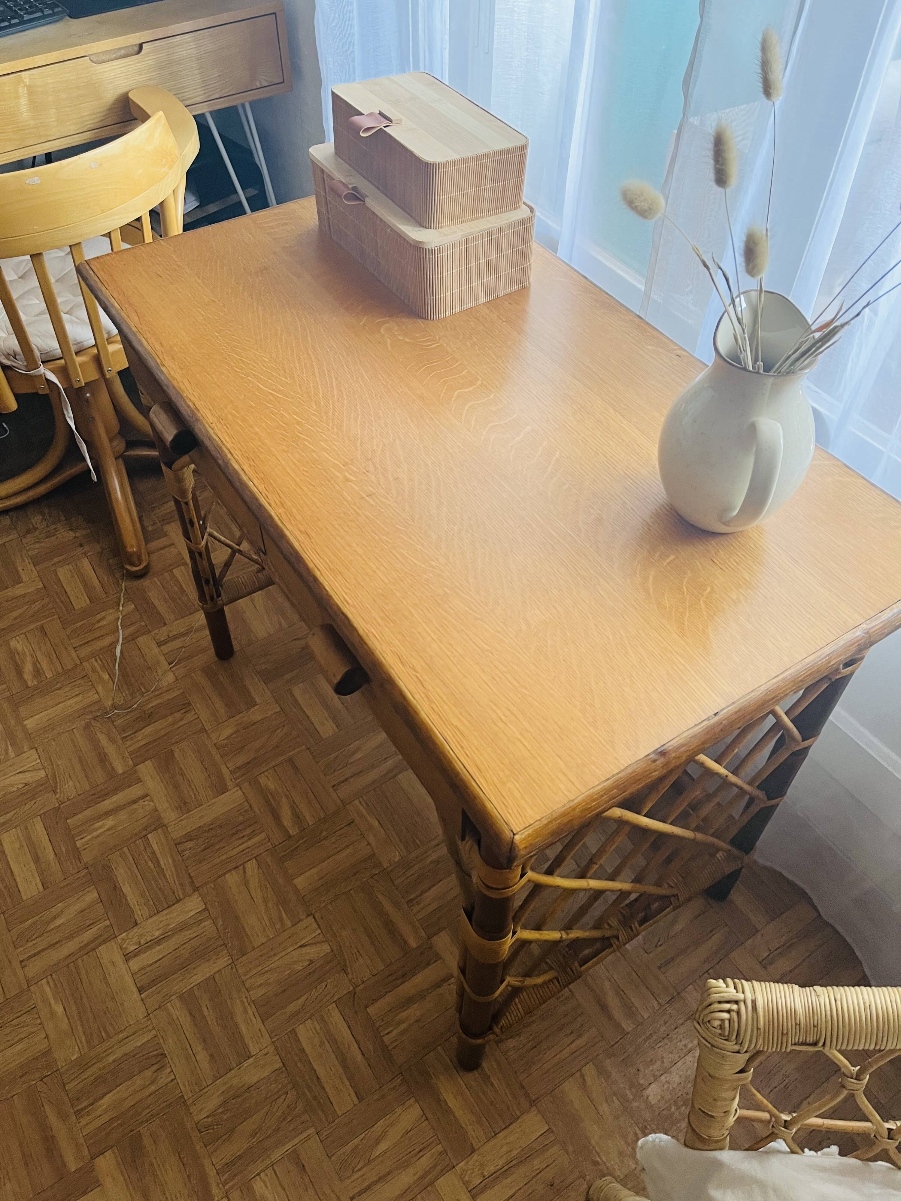 Vintage rattan desk