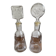 Pair of decanters by Erik Hoglund for Neiman Marcus, "People" series, Kosta Boda