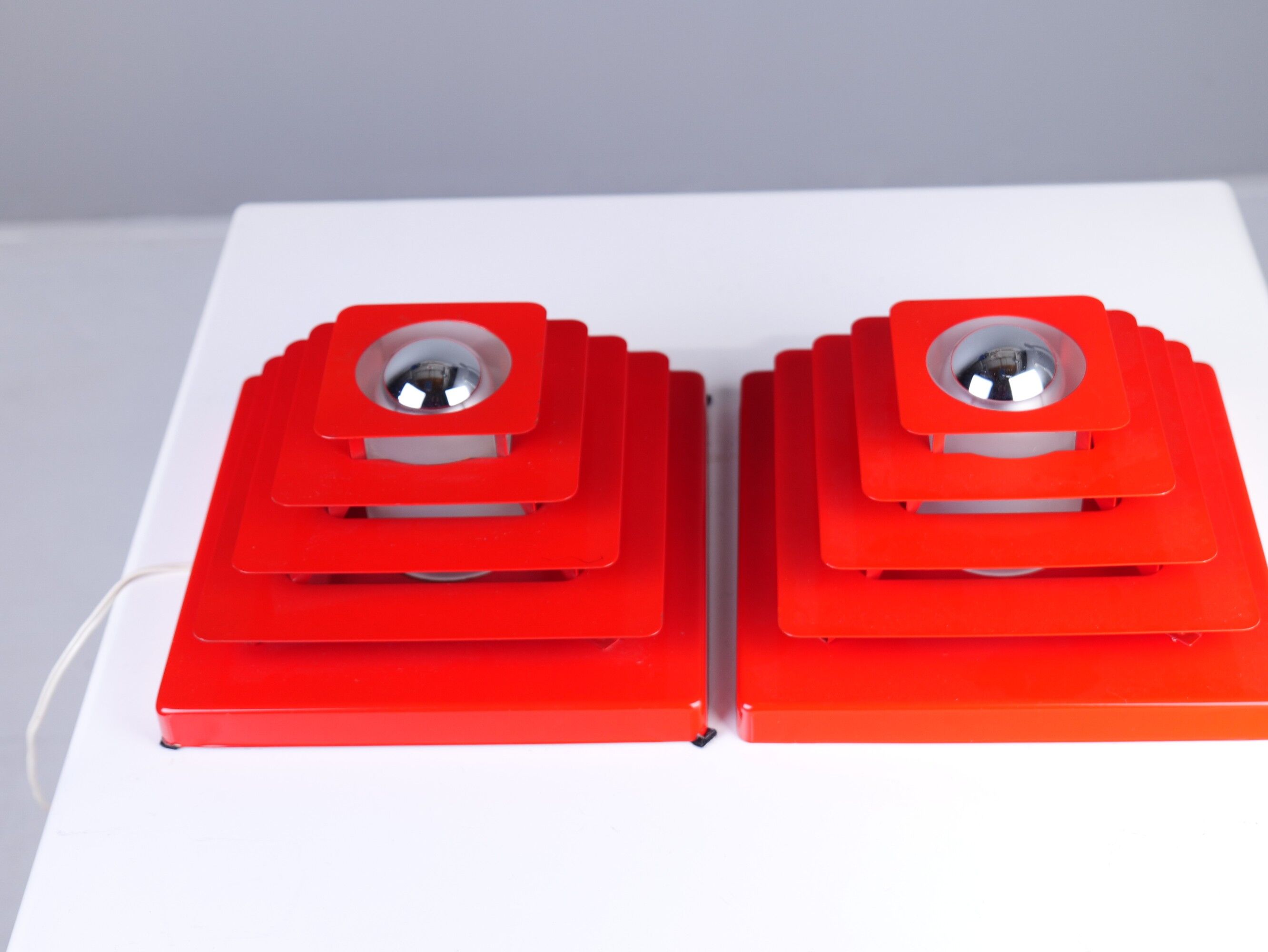 vintage german space age wall lamps set of 2