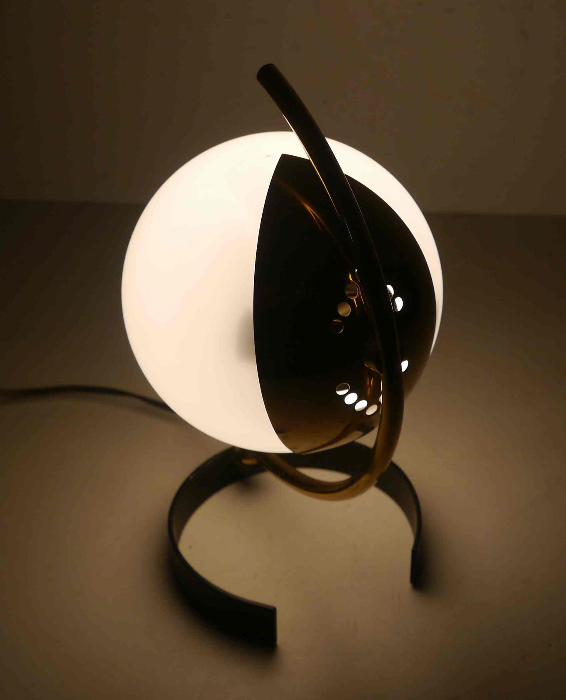 Lamp or wall lamp metal and opaline design 50's years