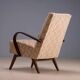 Restored bentwood armchairs by Jaroslav Šmídek, pair, Czechoslovakia, new beige patterned upholstery, 61 × 82 × 81 cm