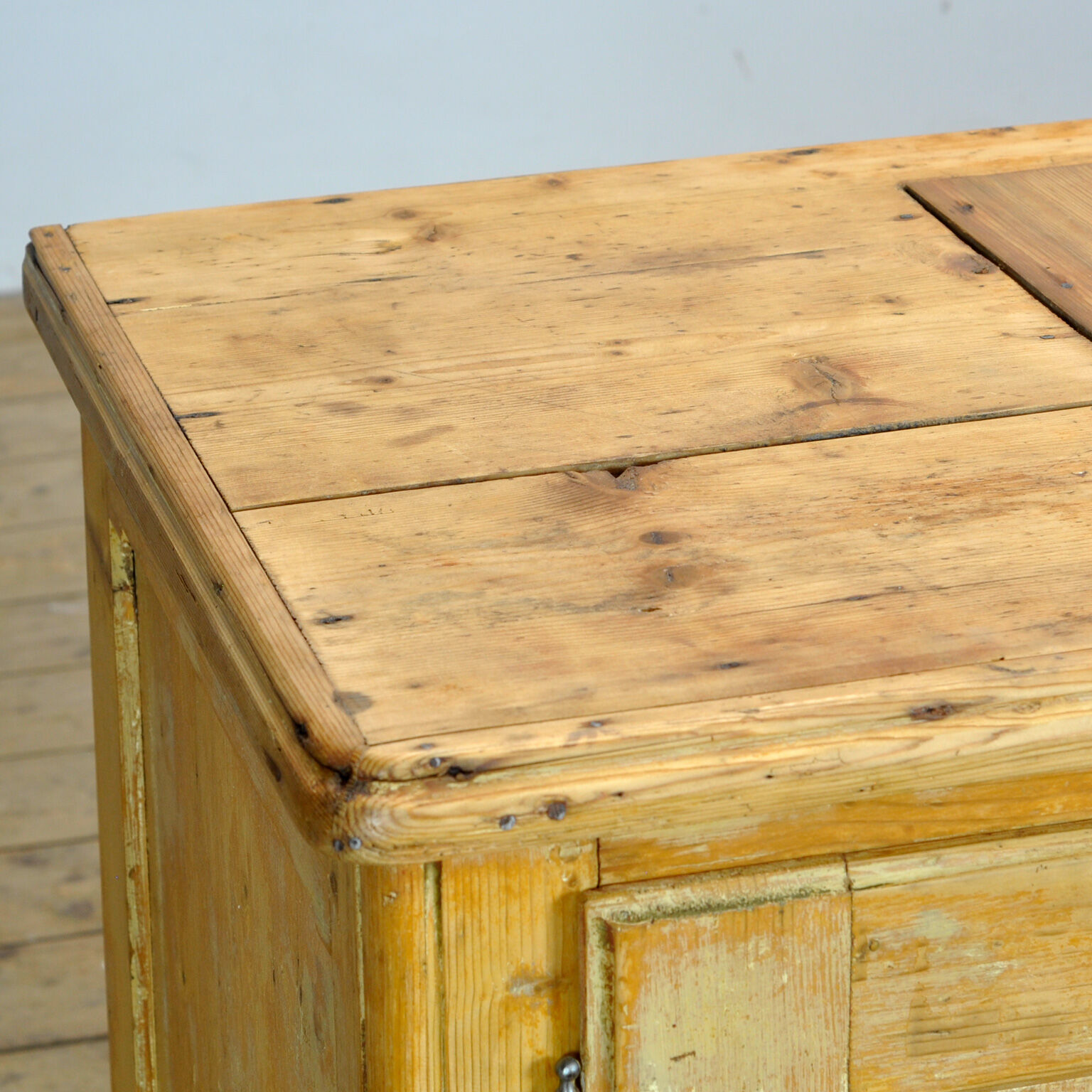 Rustic european pine ice cabinet, circa 1910