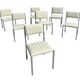 7 chaises de salle à manger chromées des années 1970 Hollywood Regency Modernist Vintage Table Italian