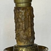 Old gilded bronze candle holder lamp bases