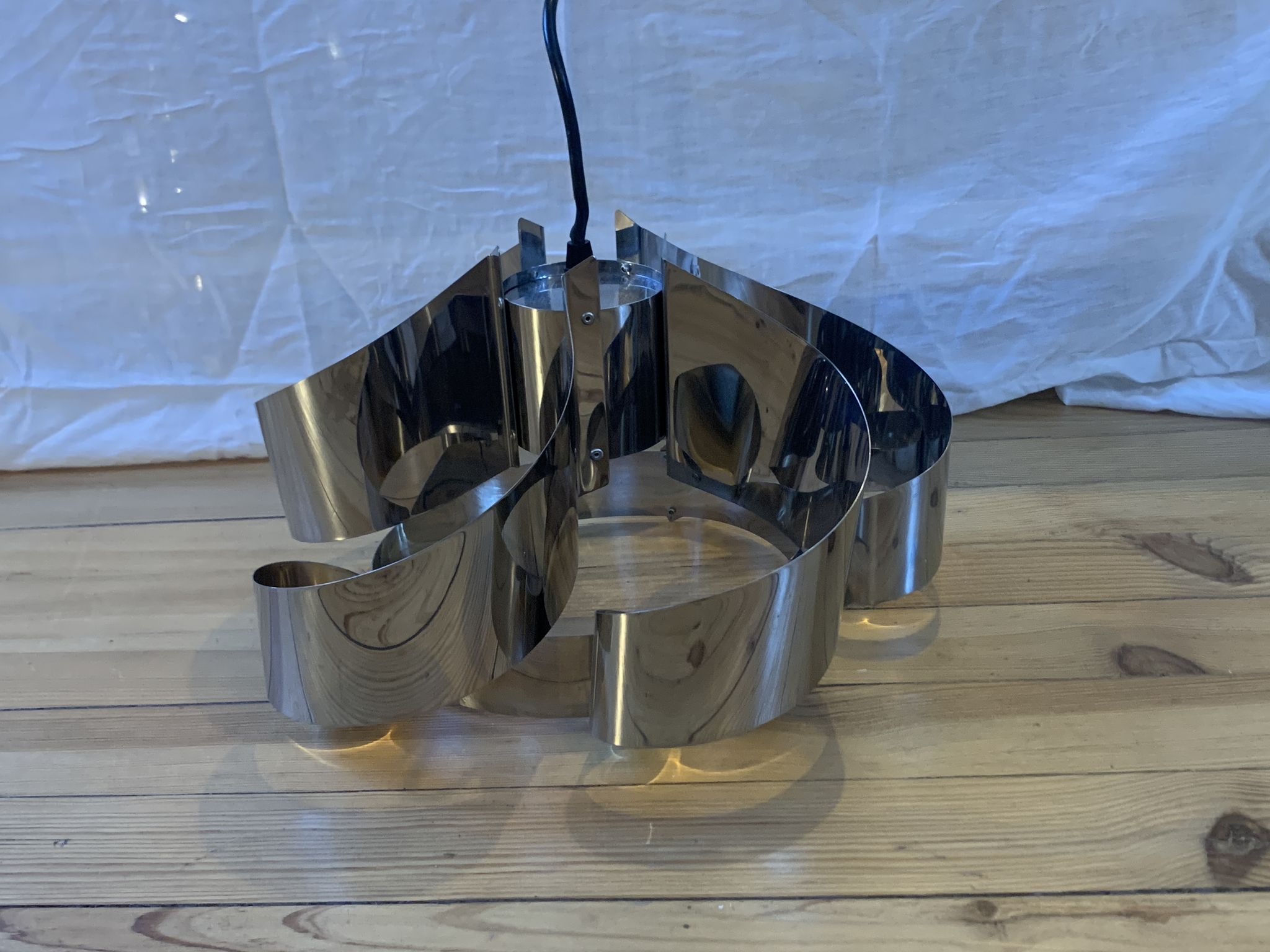 Space Age chrome metal chandelier