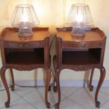 Pair of cherry wood bedside tables, Louis XV style