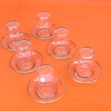 Service à thé en verre transparent avec dorure