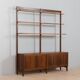 Scandinavian two bay rosewood free-standing wall unit