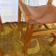 Set of 4 chairs Maison Regain in leather and solid elm.