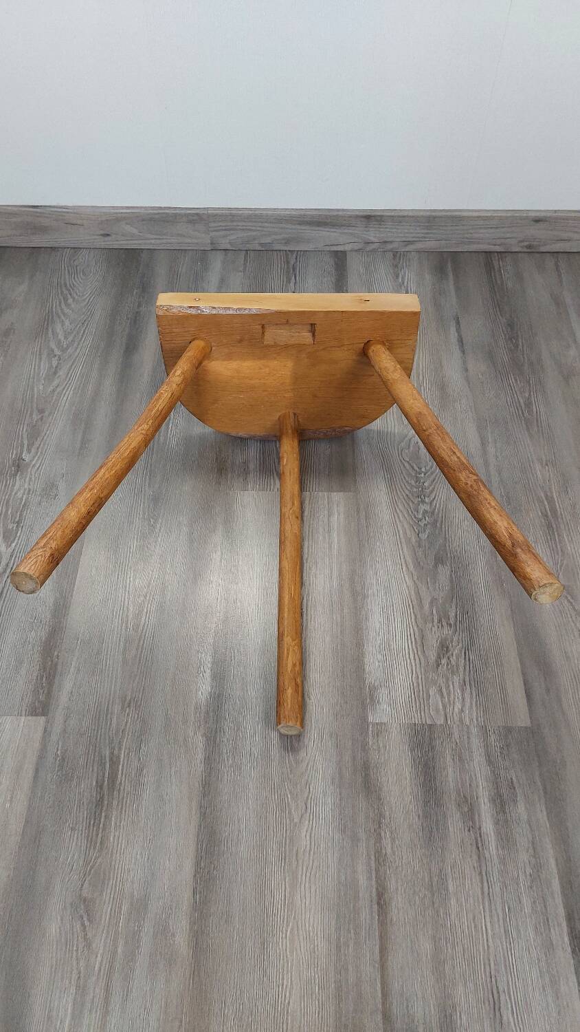 Raw wood tripod stool