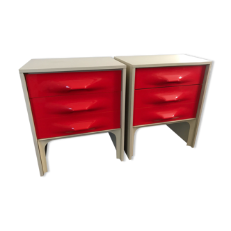 Paire de chevets de Raymond Loewy design années 70
