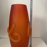 Vase en verre orange