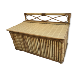 Vintage rattan and bamboo toy chest
