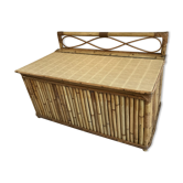 Vintage rattan and bamboo toy chest