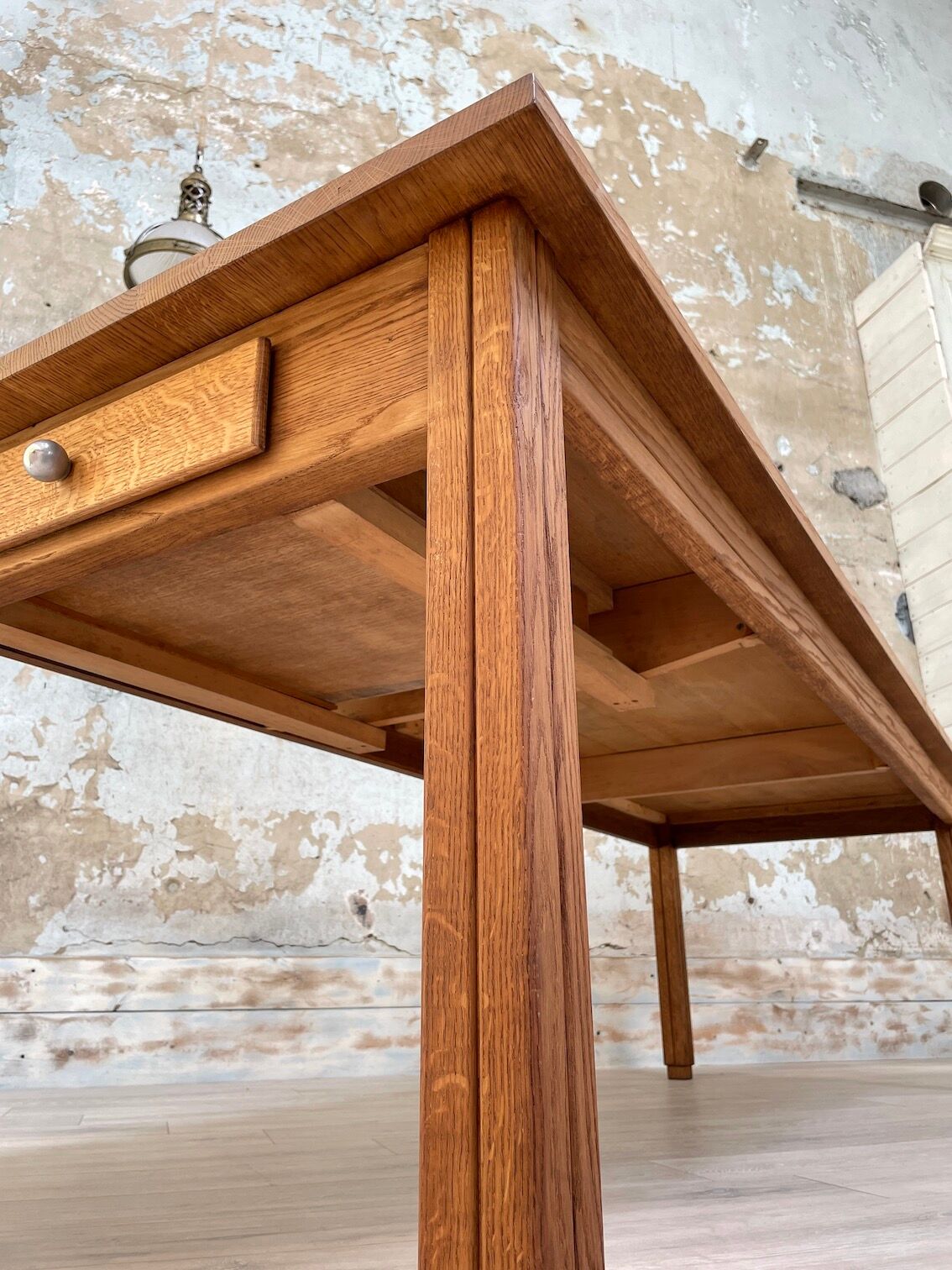 Solid oak dining table