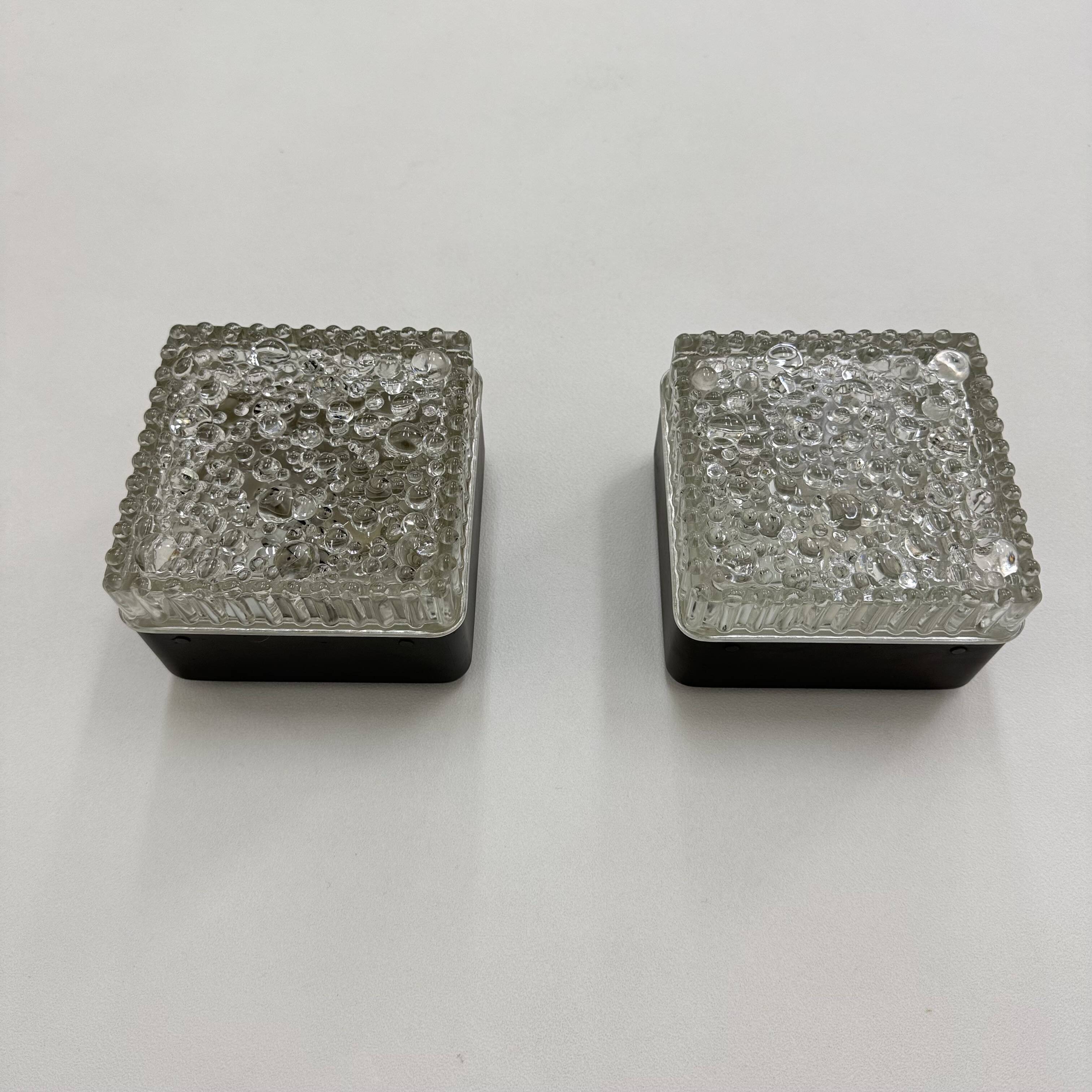 Set of 2 Staff leuchten bubble glass wall lamps , 1970s Germany