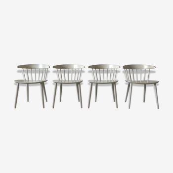 Set of 4 white chairs "J104" by Jørgen Baekmark for FDB furniture 1960 s