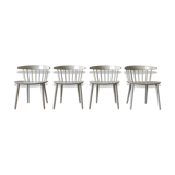 Ensemble de 4 chaises blanche "J104" par Jørgen Bækmark pour FDB Møbler 1960s