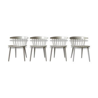 Ensemble de 4 chaises blanche "J104" par Jørgen Bækmark pour FDB Møbler 1960s