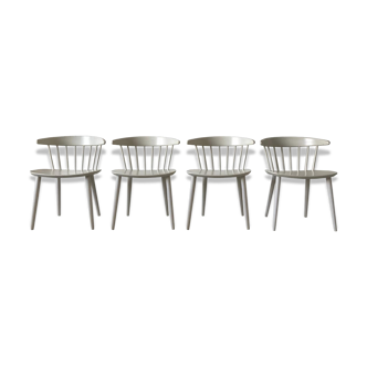 Set of 4 white chairs "J104" by Jørgen Baekmark for FDB furniture 1960 s