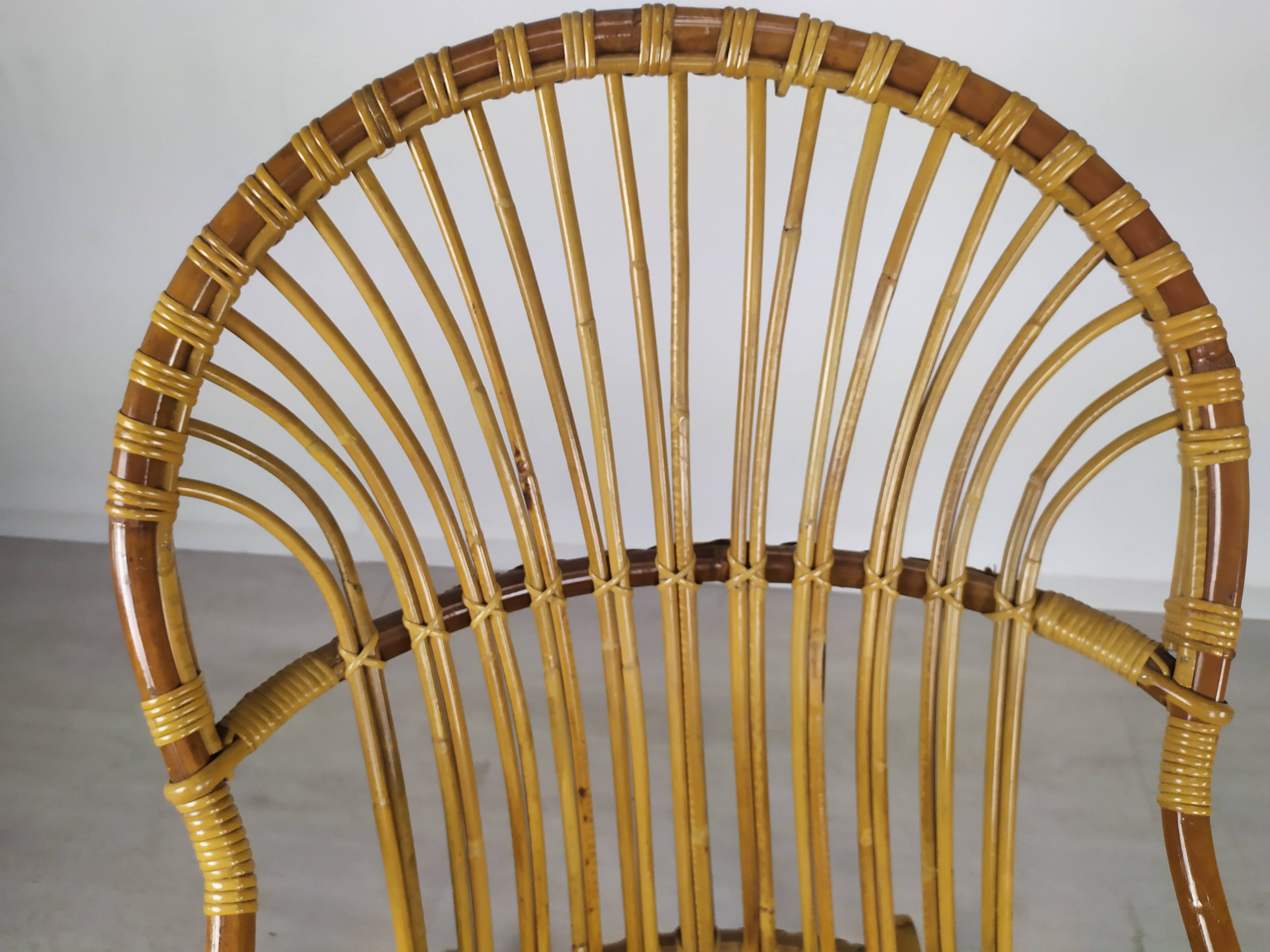 Rocking-flesh rattan vintage
