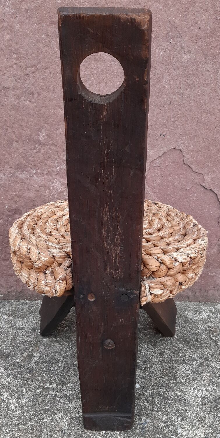 Handmade wickerwork chair from the 60s and 70s