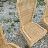 Série de 3 chaises en rotin