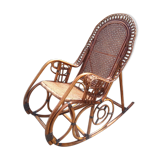 Rocking-chair vintage Peacock in rattan