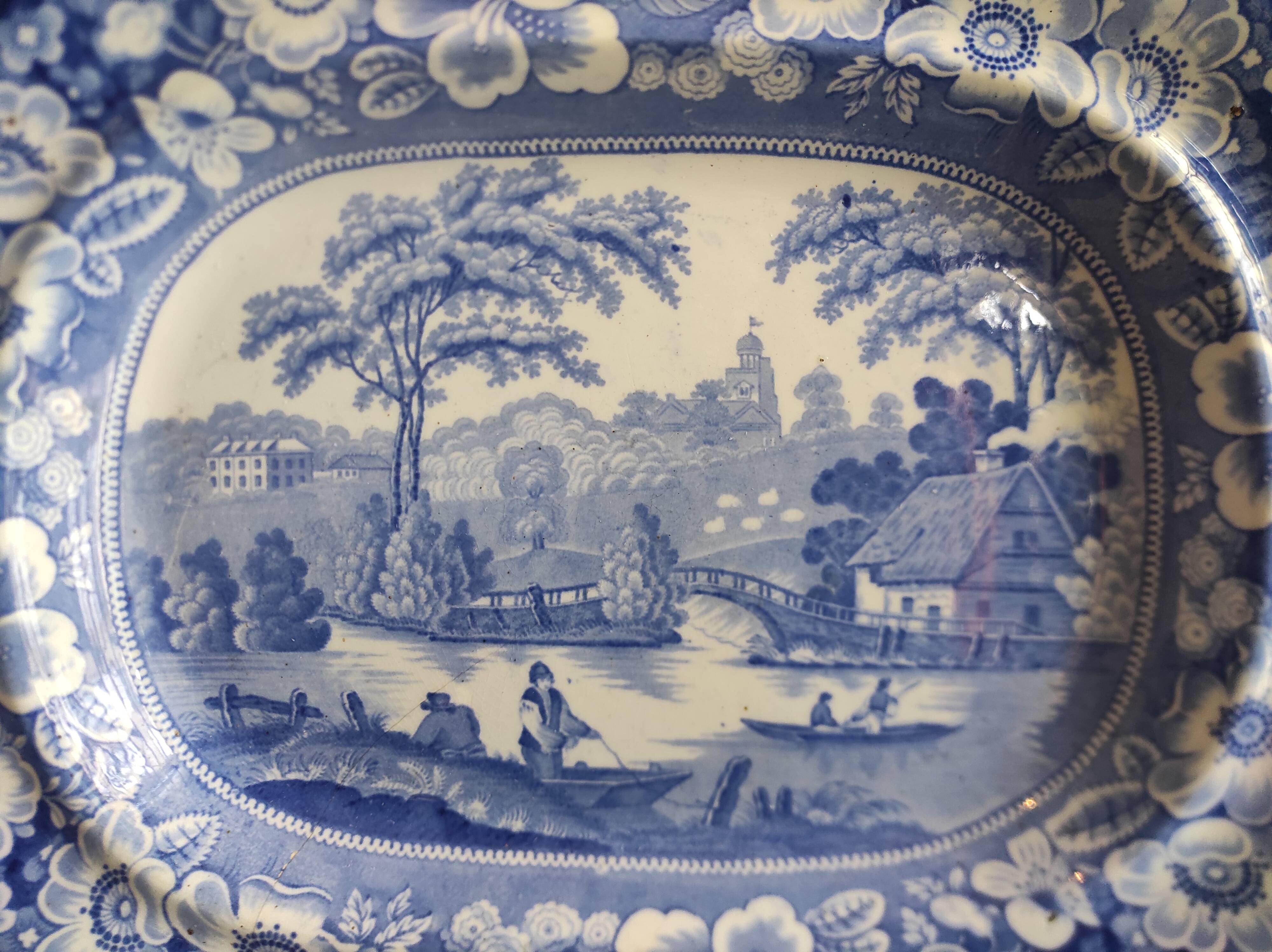 Large antique serving dish, Wild Rose by Bell, Cook & Co.