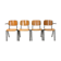 Banc d'école composé de 4 chaises empilables en contreplaqué industriel par Marko Holland