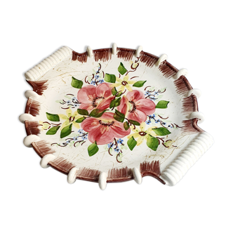 Hand-painted ceramic cake dish